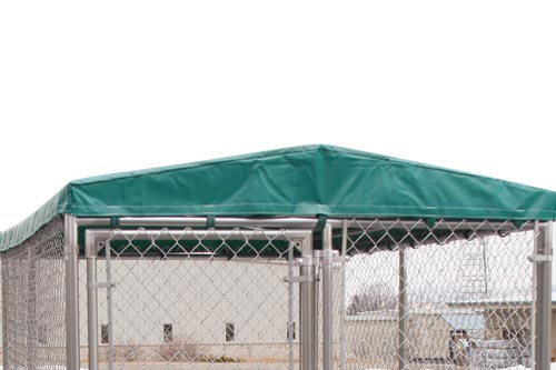 awning on dog kennel