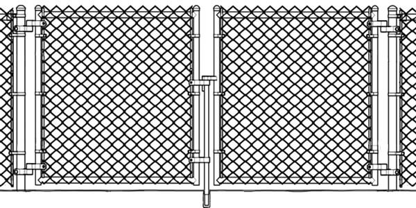 double chain-link fence gates
