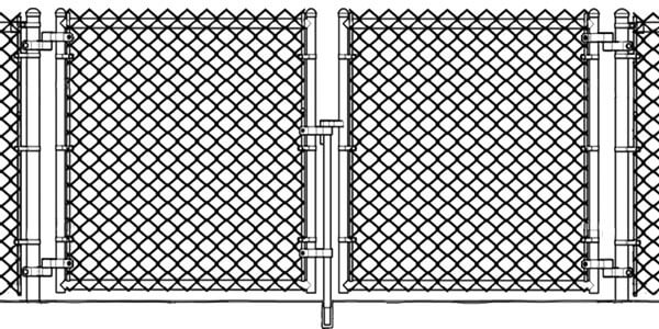 chain link fence double gate