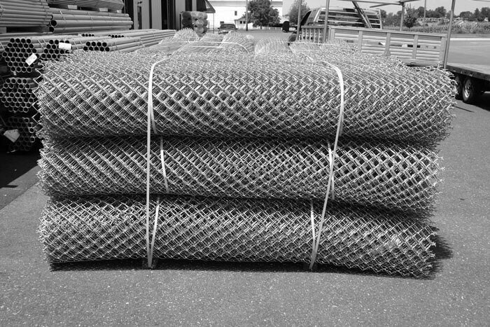 Rolls of chainlink fence