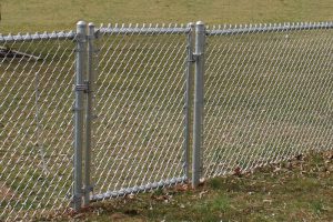 galvanized chain link fence gate